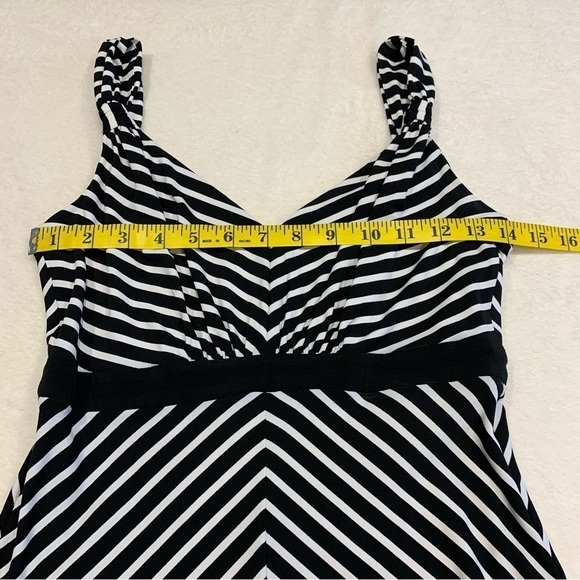 NWT WHBM Empire Waist Black Striped Maxi Tank Dress - Picture 7 of 8